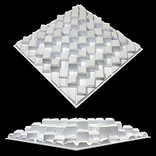 Art Diffusor Model C - A patented, two dimensional, four octave, binary array diffuser.